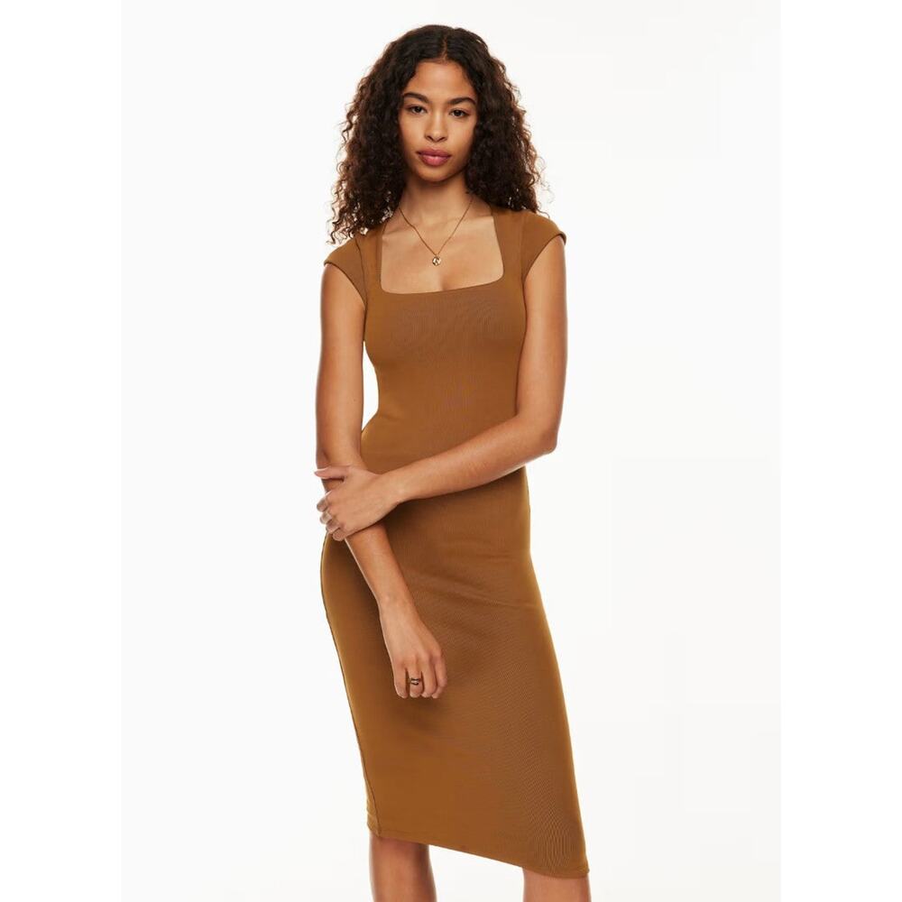 Wilfred Etiquette Dress Square Neck Rich Chestnut… - image 4